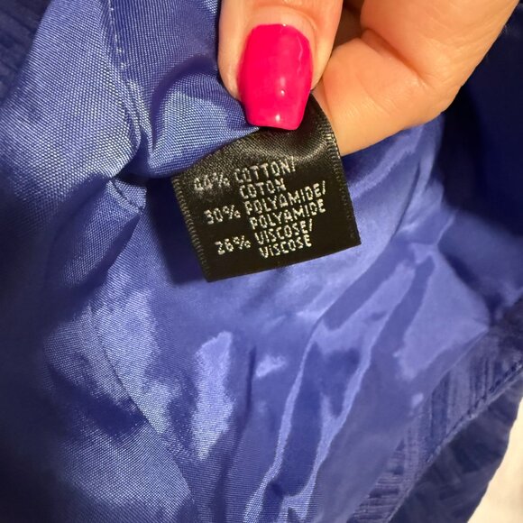 Lafayette 148 New York Royal Blue‎ Brushstrokes Blazer Size 8 - Picture 6 of 9